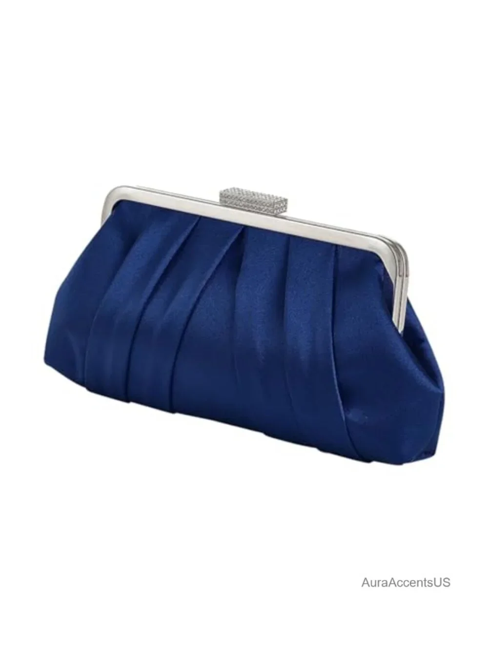 Ruched Pleated Clutch with Metal Chain Dressy Crossbody Evening Bag